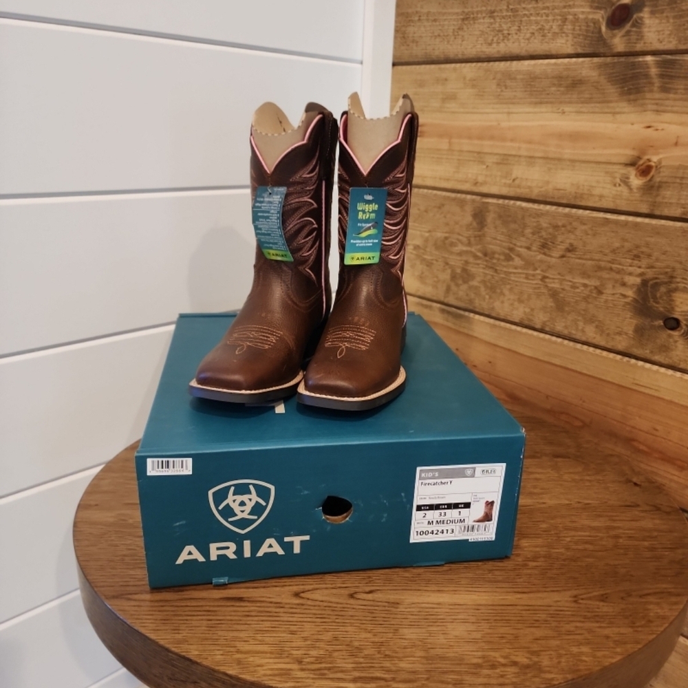 Ariat Kids Boots Firecatcher Y- Brown and Pink Boots
